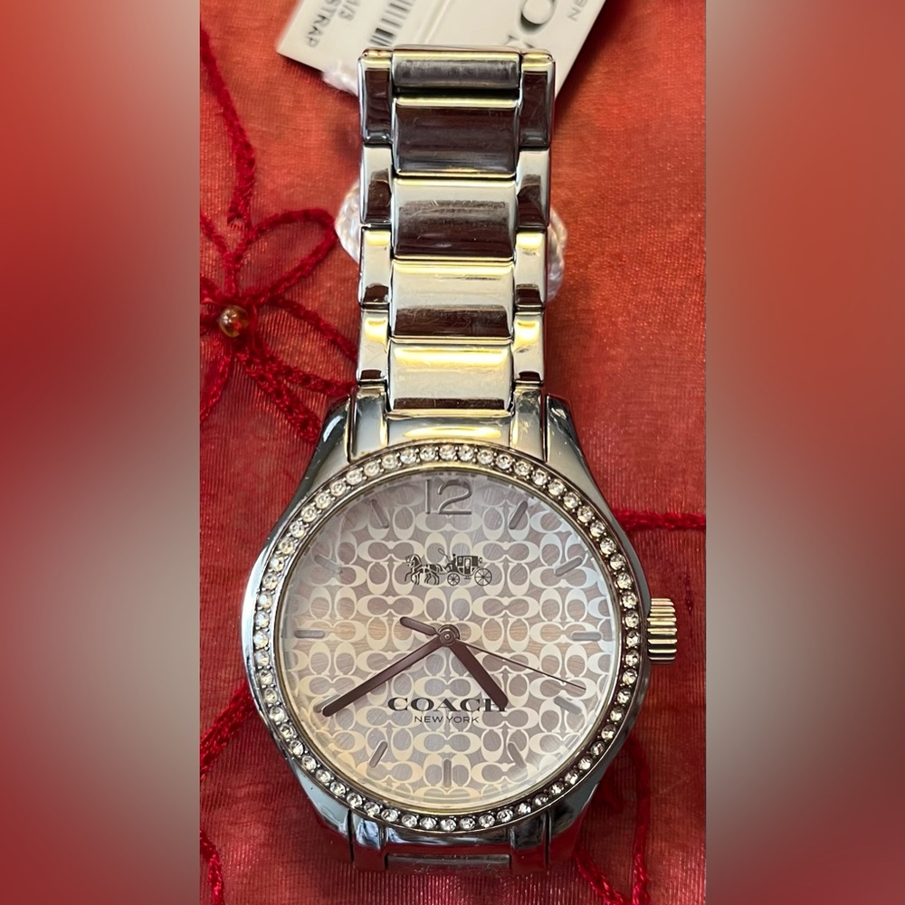 Coach Silver Watch with Crystal Accents - Picture 2 of 4